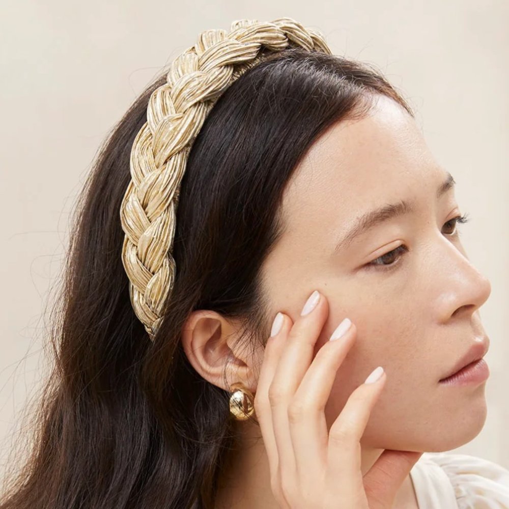 New Loeffler Randall Gold Braided Headband